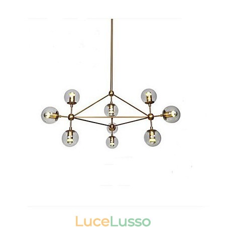 Lampadario Golden Beans 10 luci con paralume in vetro Lampadario Golden Beans 10 luci con paralume in vetro