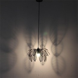 Lampadario in ferro a forma di foglia a testa singola semplice e retrò