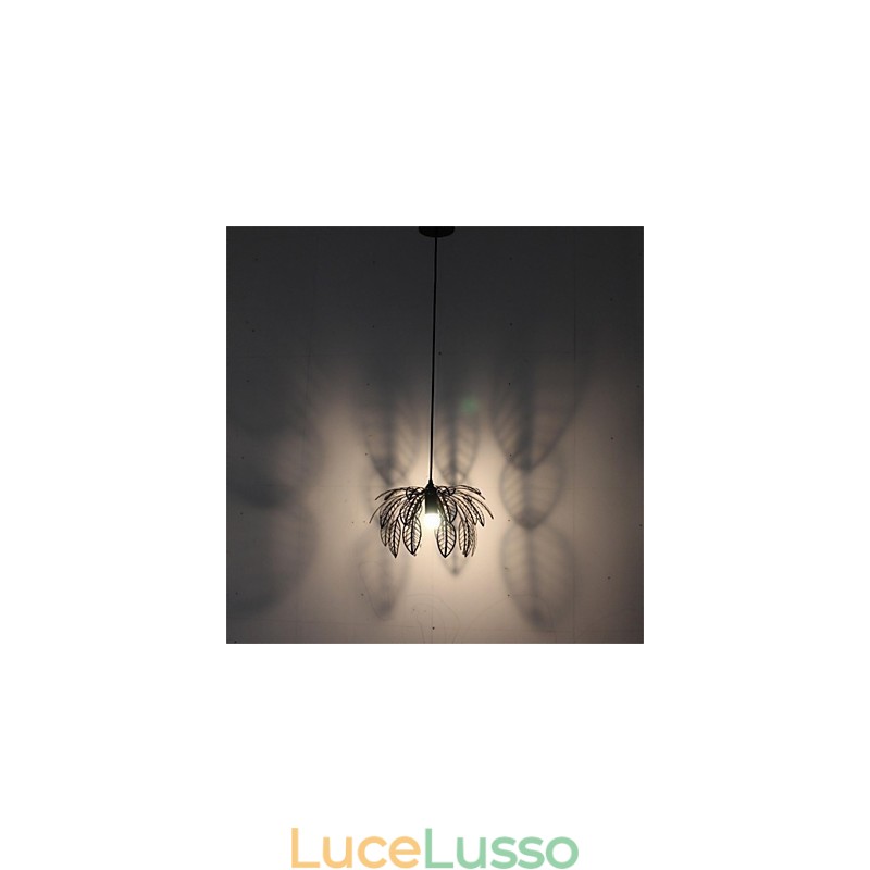 Lampadario in ferro a forma di foglia a testa singola semplice e retrò