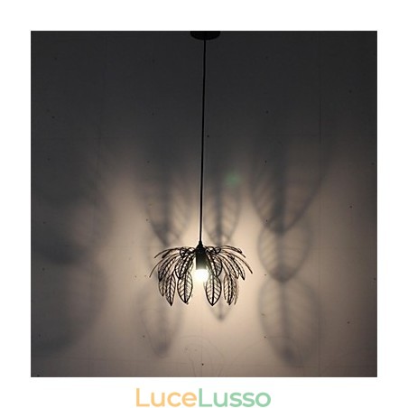 Lampadario in ferro a forma di foglia a testa singola semplice e retrò Lampadario in ferro a forma di foglia a testa singola semplice e retrò