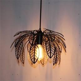 Lampadario in ferro a forma di foglia a testa singola semplice e retrò