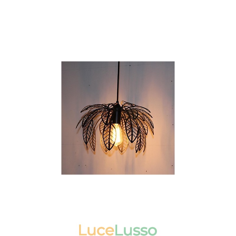 Lampadario in ferro a forma di foglia a testa singola semplice e retrò