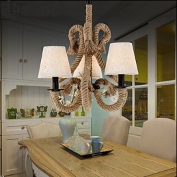 Lampadario creativo minimalista retrò in corda