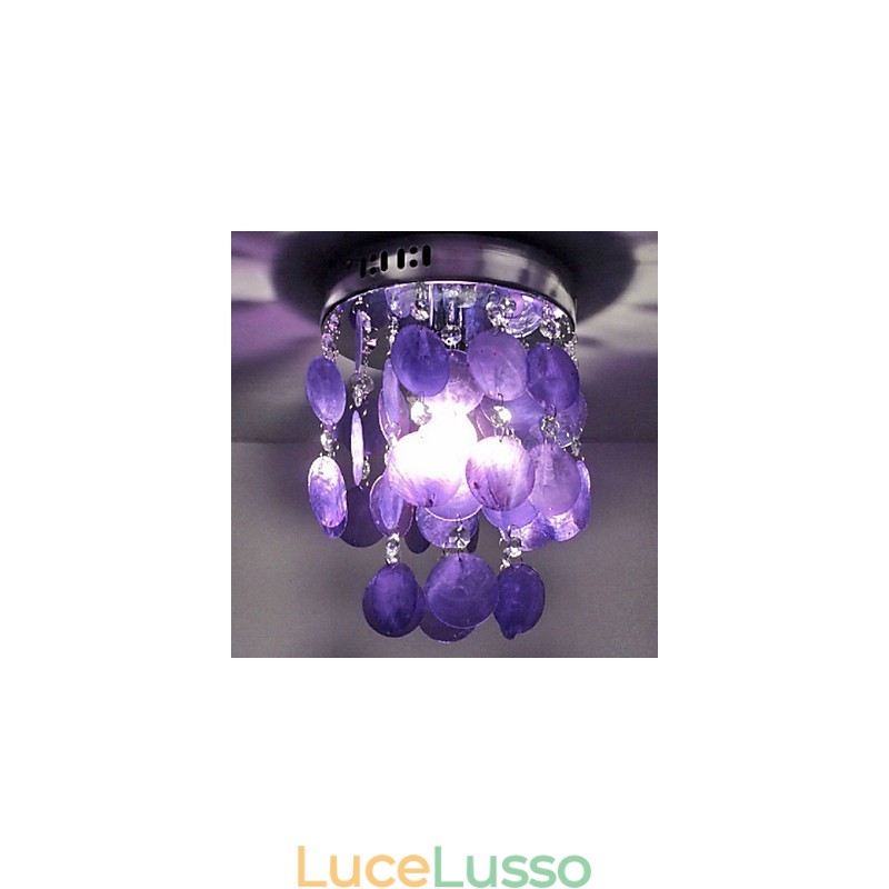 Lampada a sospensione cromata moderna e contemporanea in stile mini