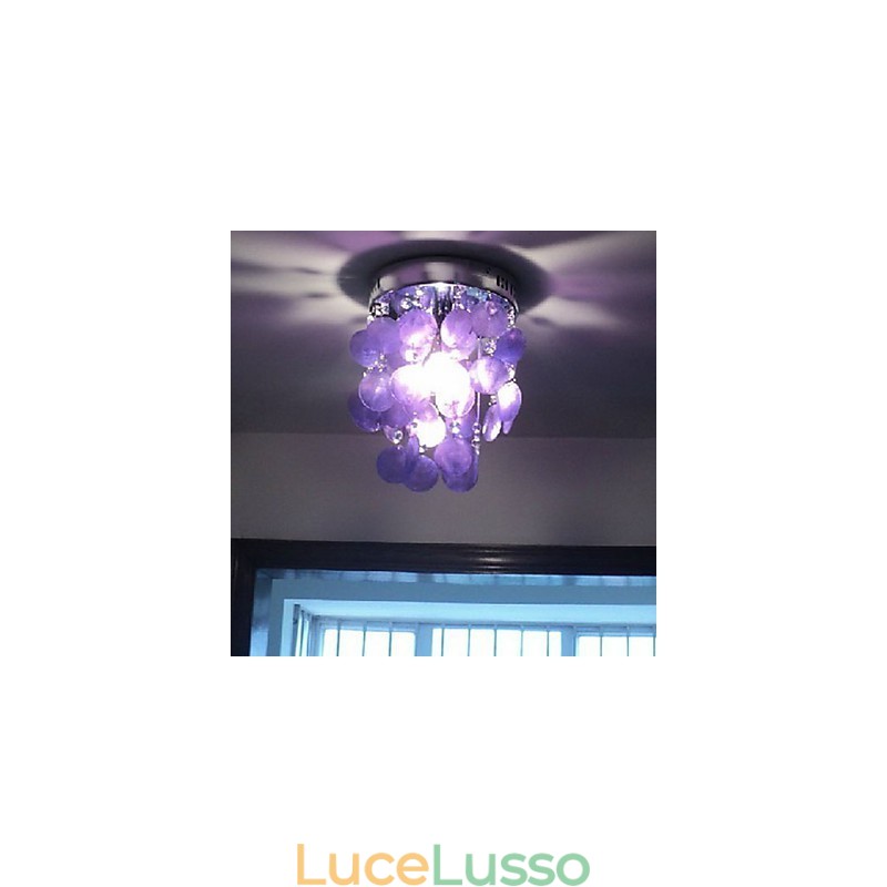 Lampada a sospensione cromata moderna e contemporanea in stile mini