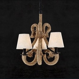 Lampadario creativo minimalista retrò in corda