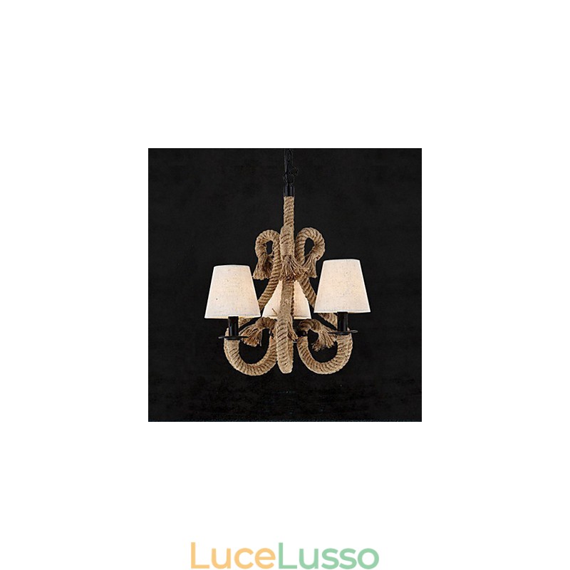 Lampadario creativo minimalista retrò in corda