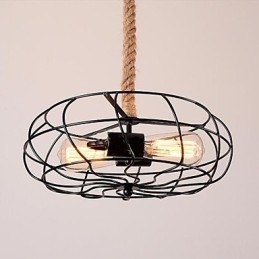Lampadario con ventilatore industriale creativo in corda di ferro americano d'epoca