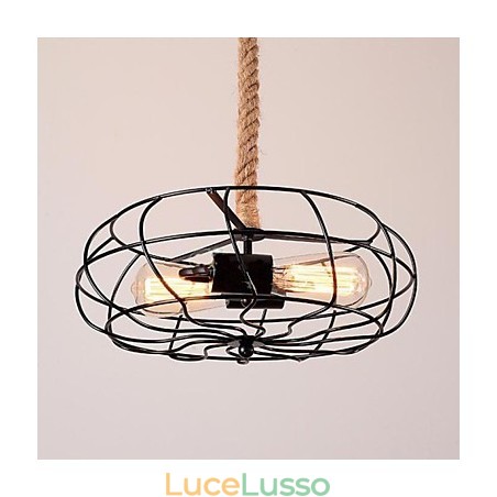 Lampadario con ventilatore industriale creativo in corda di ferro americano d'epoca Lampadario con ventilatore industriale creativo in corda di ferro americano d'epoca