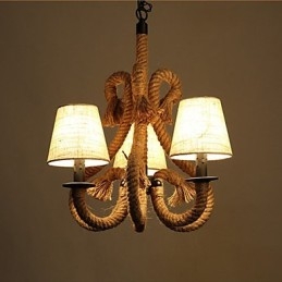Lampadario creativo minimalista retrò in corda