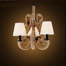Lampadario creativo minimalista retrò in corda