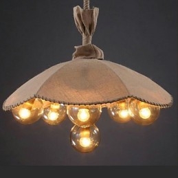 Lampadario in metallo dipinto di campagna, lampada a sospensione, camera da letto