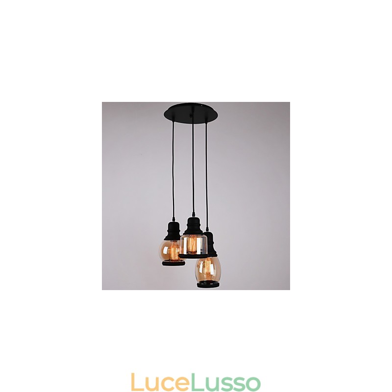 Paralume in vetro antico 3 luci pendente minimalista artistico