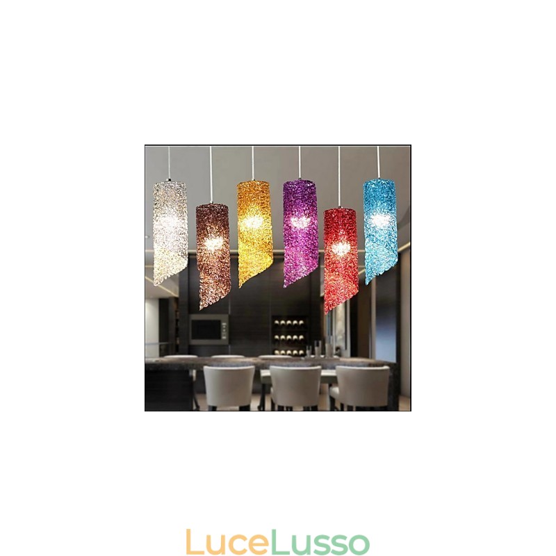 Lampada creativa a testa singola cilindrica rotonda lunga in alluminio