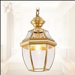 Ciondolo piccolo stile country americano tutto in rame, vetro singolo C