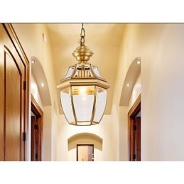 Ciondolo piccolo stile country americano tutto in rame, vetro singolo C