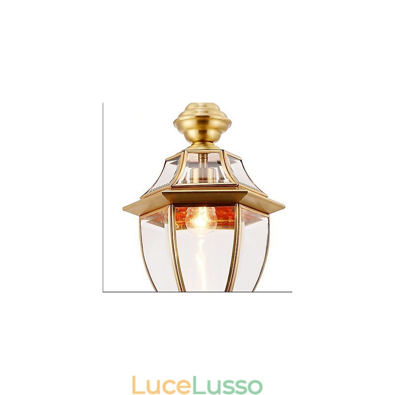 Ciondolo piccolo stile country americano tutto in rame, vetro singolo C