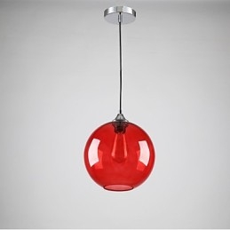 Lampada a sospensione moderna in vetro con design a bolle rosse rotonde