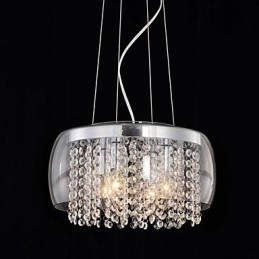 Lampada a sospensione moderna e contemporanea in stile mini tamburo di cristallo
