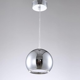 Lampada a sospensione moderna e contemporanea in metallo elettroplaccato a forma di globo