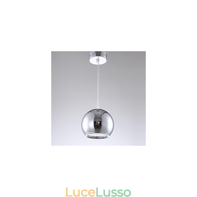 Lampada a sospensione moderna e contemporanea in metallo elettroplaccato a forma di globo