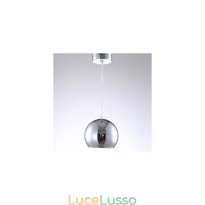 Lampada a sospensione moderna e contemporanea in metallo elettroplaccato a forma di globo