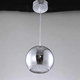 Lampada a sospensione moderna e contemporanea in metallo elettroplaccato a forma di globo