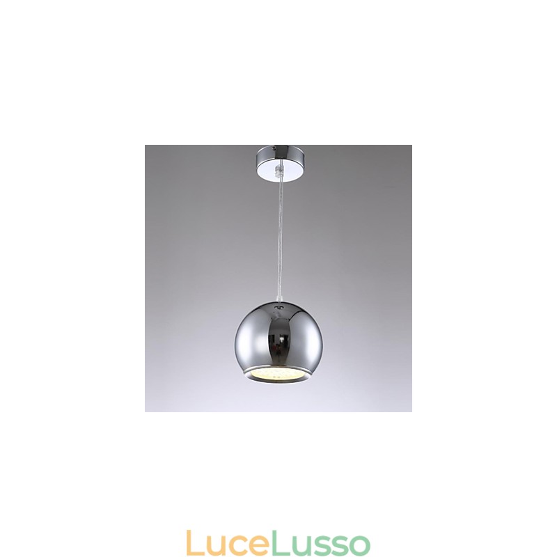Lampada a sospensione moderna e contemporanea in metallo elettroplaccato a forma di globo