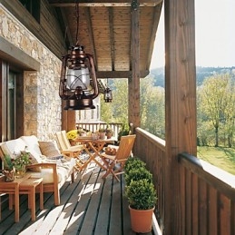 Lampada a sospensione in bronzo stile Country Lantern Mini