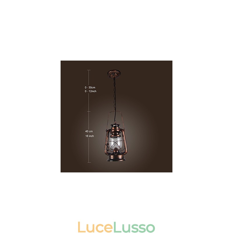 Lampada a sospensione in bronzo stile Country Lantern Mini