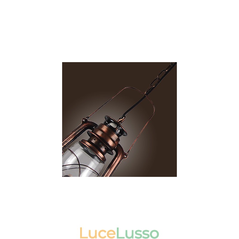 Lampada a sospensione in bronzo stile Country Lantern Mini