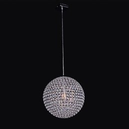 Lampadario in cristallo K9 con struttura in metallo sferico semplice