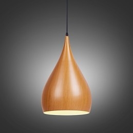 Lampada a sospensione retrò in metallo effetto legno Lampade a sospensione da caffè