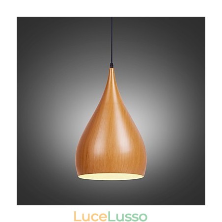 Lampada a sospensione retrò in metallo effetto legno Lampade a sospensione da caffè Lampada a sospensione retrò in metallo effetto legno Lampade a sospensione da caffè