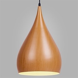 Lampada a sospensione retrò in metallo effetto legno Lampade a sospensione da caffè