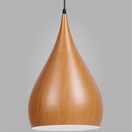 Lampada a sospensione retrò in metallo effetto legno Lampade a sospensione da caffè