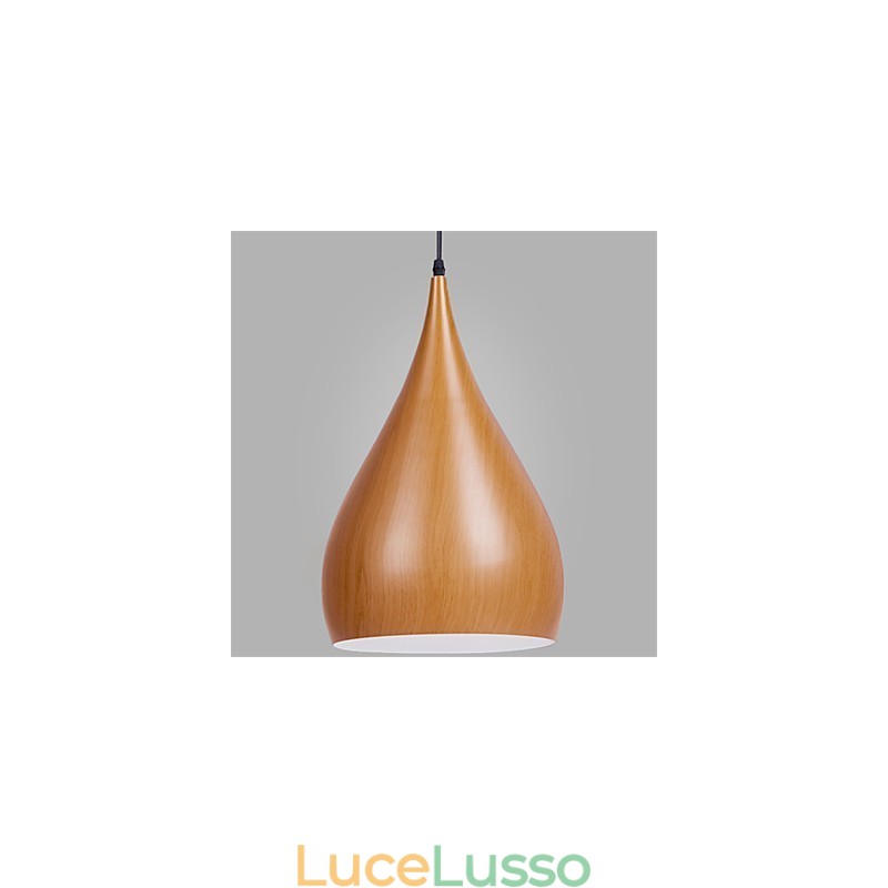 Lampada a sospensione retrò in metallo effetto legno Lampade a sospensione da caffè