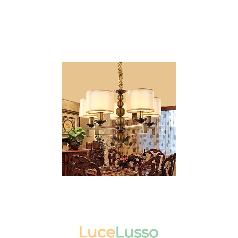 Lampadario in metallo elettroplaccato in stile rustico Lodge Vintage Mini