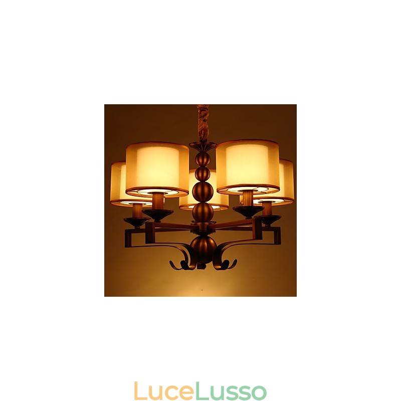 Lampadario in metallo elettroplaccato in stile rustico Lodge Vintage Mini