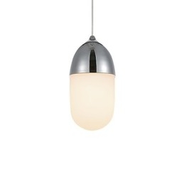 Mini Acorn Lampada a sospensione 1 luce Modern Simplicity Finitura color legno Cromo dorato Acciaio al carbonio e vetro Droplight