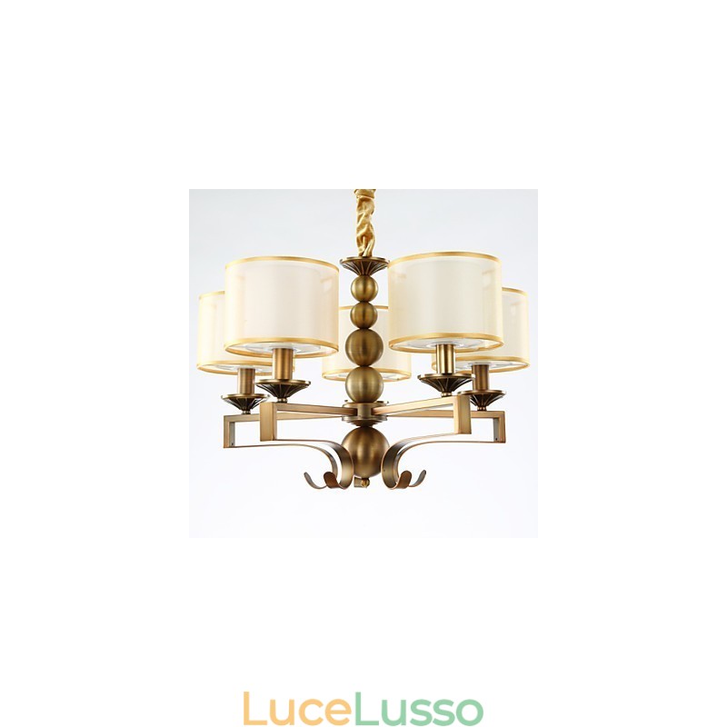 Lampadario in metallo elettroplaccato in stile rustico Lodge Vintage Mini