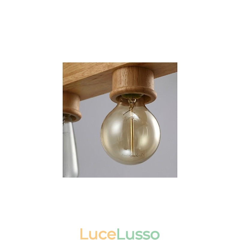 Moderno Contemporaneo Tradizionale Classico Mini Stile Dipinto Legno Bambù Lampada a Sospensione