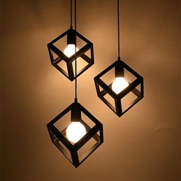 Lampadario in ferro battuto creativo contemporaneo e su contratto, lampade a testa singola