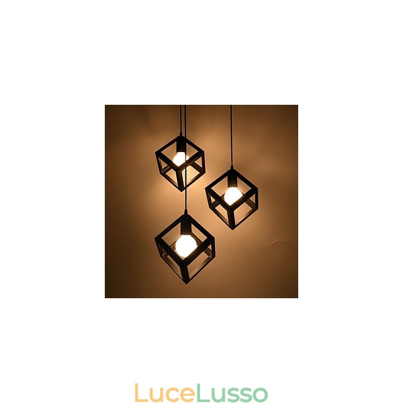 Lampadario in ferro battuto creativo contemporaneo e su contratto, lampade a testa singola