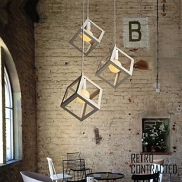 Lampadario in ferro battuto creativo contemporaneo e su contratto, lampade a testa singola