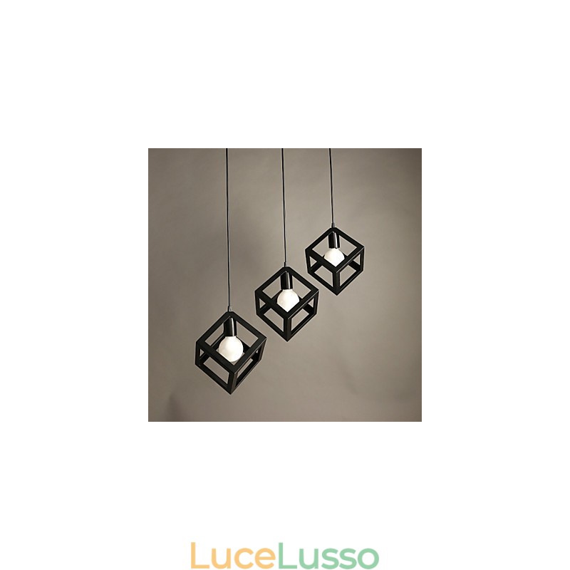 Lampadario in ferro battuto creativo contemporaneo e su contratto, lampade a testa singola
