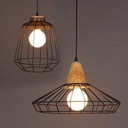 Lampadario in ferro battuto creativo nordico, stile retrò, con rete a goccia