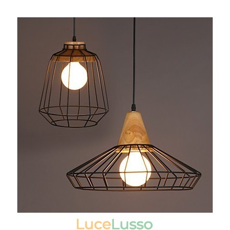 Lampadario in ferro battuto creativo nordico, stile retrò, con rete a goccia Lampadario in ferro battuto creativo nordico, stile retrò, con rete a goccia