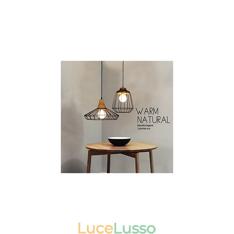 Lampadario in ferro battuto creativo nordico, stile retrò, con rete a goccia