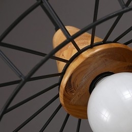 Lampadario in ferro battuto creativo nordico, stile retrò, con rete a goccia